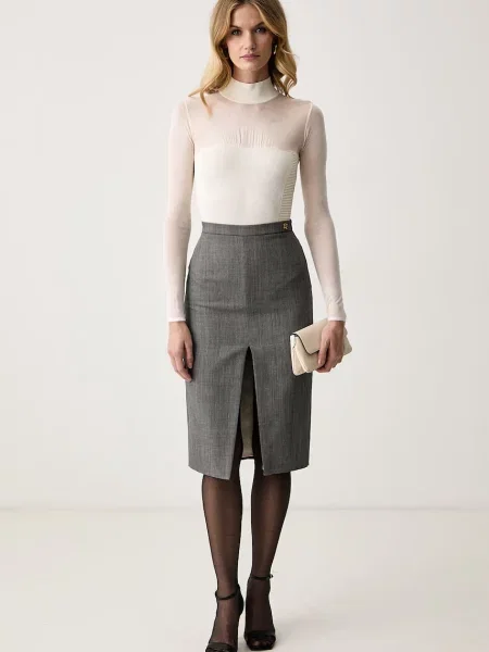 Elisabetta Franchi body dámske s lyocellom béžová