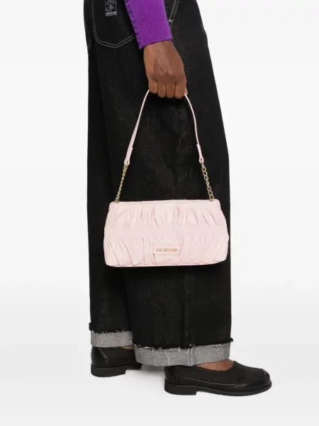 Τσάντα Love Moschino με βολάν ροζ