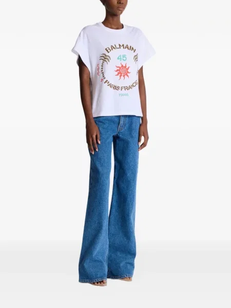 Tricou Balmain cu imagine alb