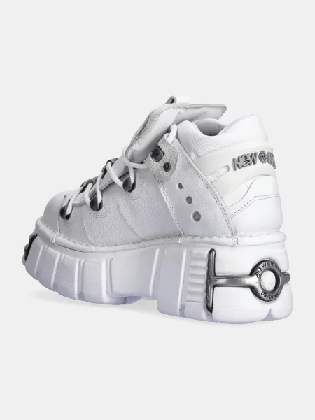 Kožené tenisky New Rock Napa Blanca + Tower Blanco Acero bílé