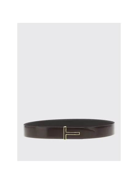 Pasek Tom Ford skórzany na sprzączkę elegancki brązowy