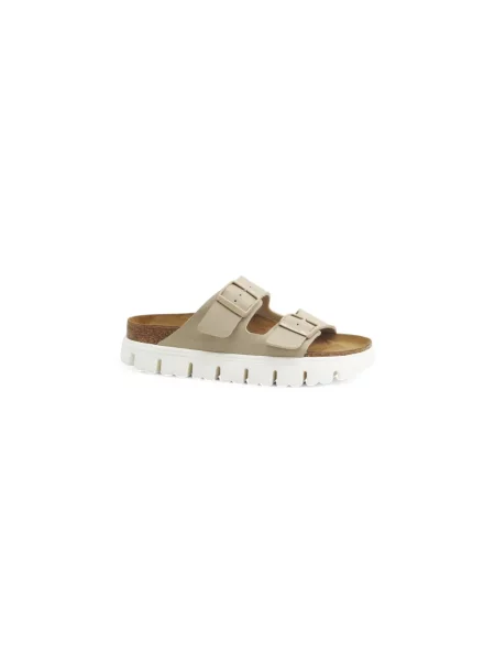 Klapki Birkenstock skórzane chunky brązowe