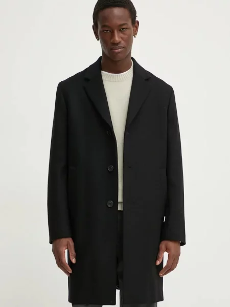 Theory płaszcz wełniany przejściowy czarny