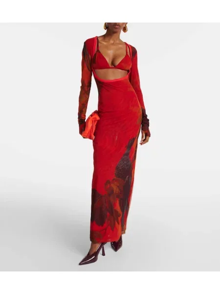 Rochie maxi Sir de costum roșu