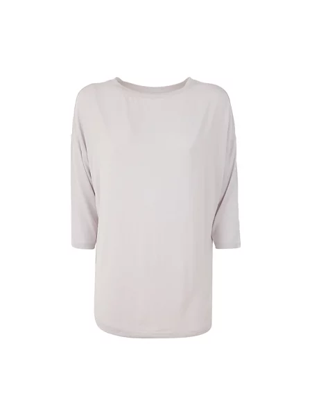 Sweter Majestic Filatures z dekoltem w łódkę beżowy
