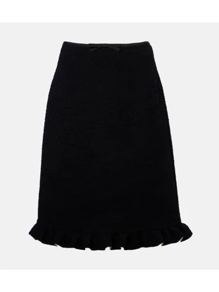 Fustă Valentino de lână cu volane negru
