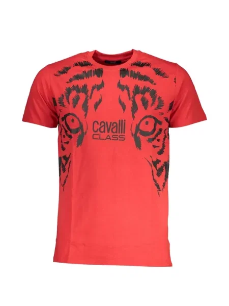 Tricou Cavalli Class cu imagine cu dungi de tigru roșu