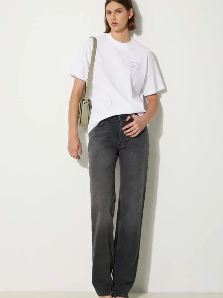 Fiorucci jeansy Faded Black Straight Fit Jeans high waist czarne