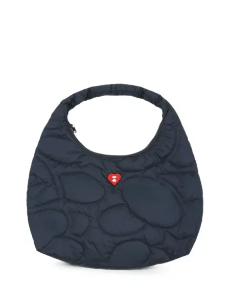 Matlasat geantă shopper Apee™ By *a Bathing Ape® cu motiv cu inimi albastru