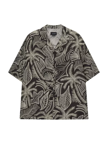 Pull&Bear Cămașă crem negru