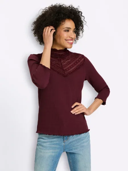 Heine Tricou burgundy roșu