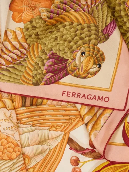 Fular Ferragamo de mătase cu imagine