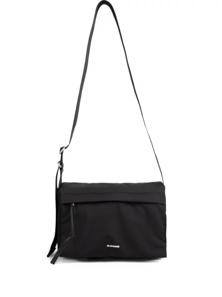 Kožená taška Jil Sander černá