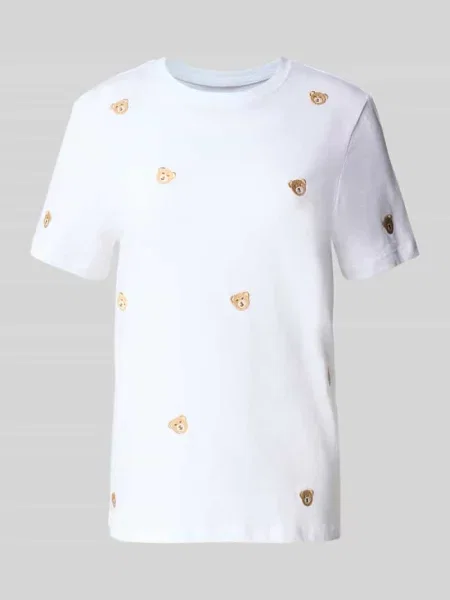 T-shirt o kroju regular fit z czystej bawełny model ‘KETTY LIFE’ Only biała
