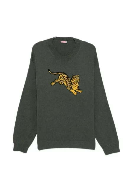 Pulover Kenzo cu dungi de tigru verde