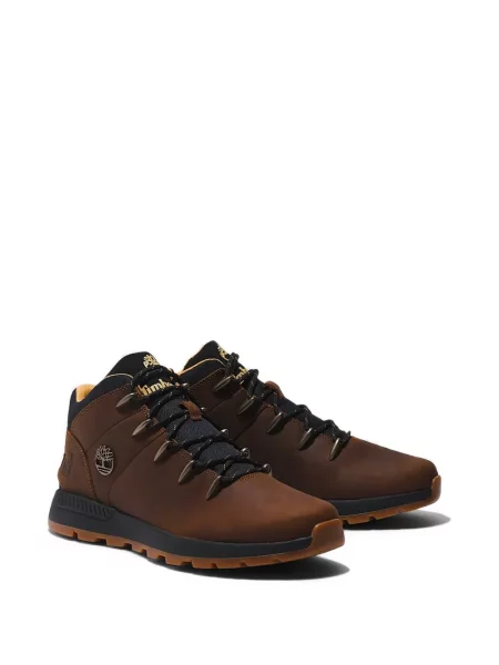 Botine Timberland cu șireturi din dantelă maro