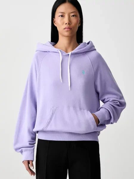 Polo Ralph Lauren hanorac cu glugă pentru femei cu violet