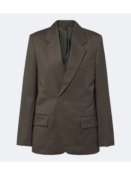 Sacou Victoria Beckham de lână verde