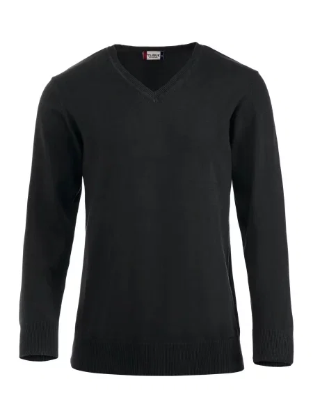 Clique sweter Aston dekolt w serek – black czarny