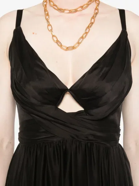 Rochie midi Zimmermann cu decolteu în V până la genunchi de costum negru