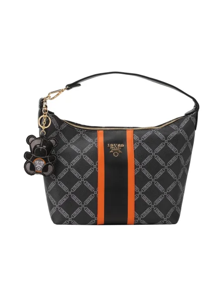 ITALIA Geantă de umăr Marca gri închis / portocaliu negru