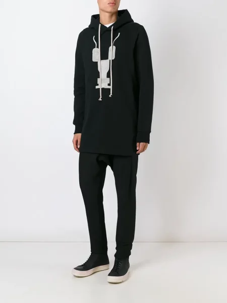 Hoodie Rick Owens Drkshdw με σχέδιο με αφηρημένο print μαύρο