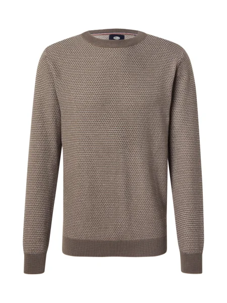 Petrol Industries Svetr šedobéžová / barvy bláta bílá