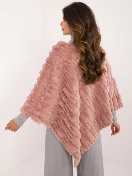 Poncho Wool Fashion Italia roz