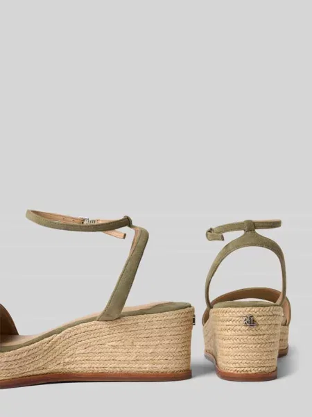 Espadryle Lauren Ralph Lauren na koturnie z logo