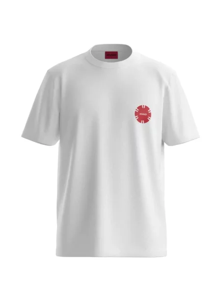 Tricou Hugo cu imagine din jerseu alb