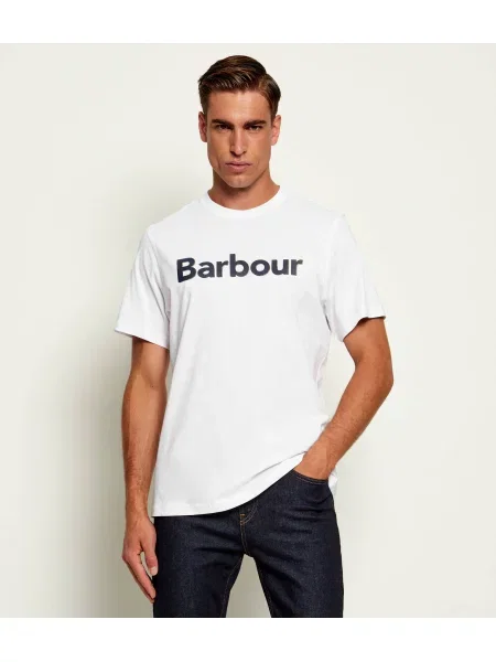 Barbour Tricou Halstow Logo | Tailored slim alb