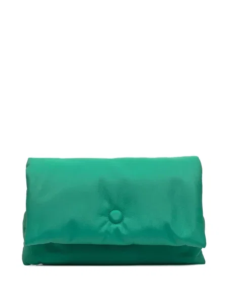 Kopertówka Gava skórzana z falbankami zielona