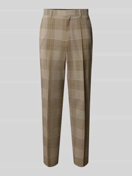 Spodnie garniturowe o kroju extra slim fit z czystej żywej wełny model Hugo beżowe