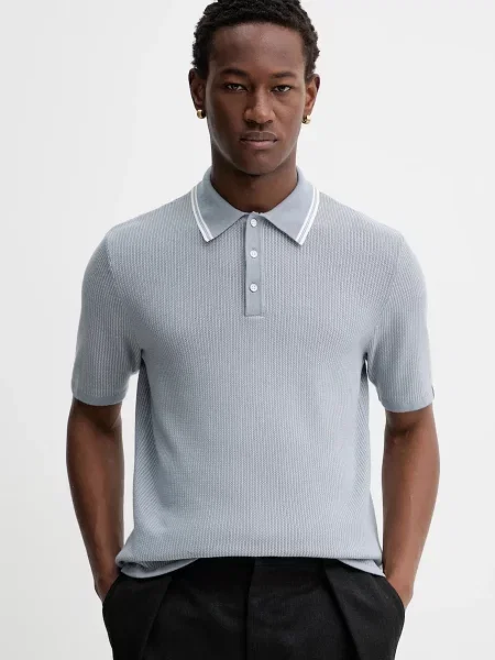 Rag & Bone tricou polo cu model albastru