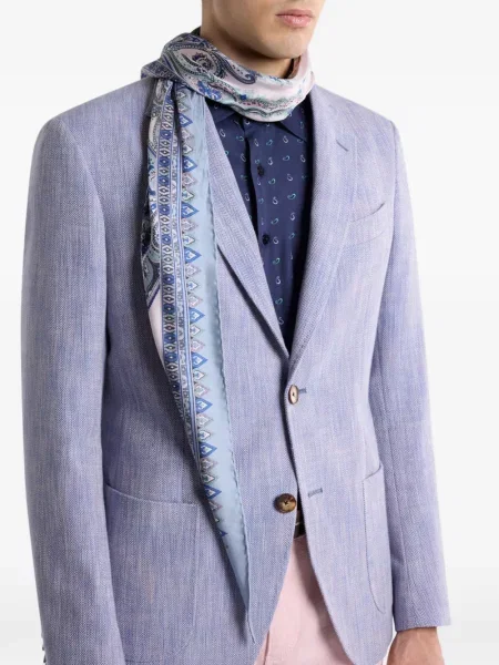 Fular Etro cu model paisley albastru