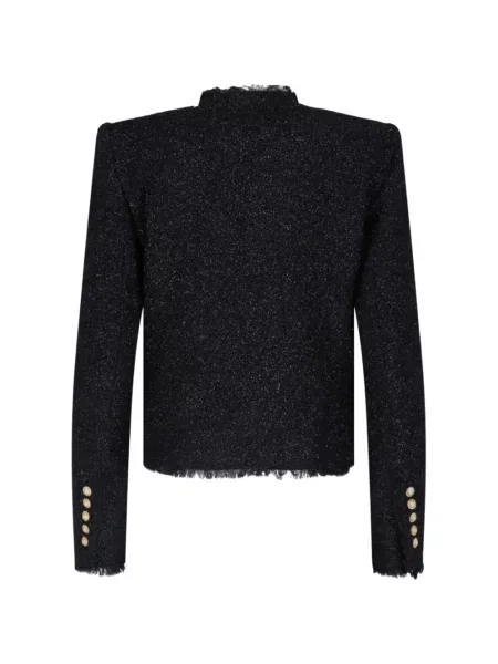 Geacă Balmain din tweed negru