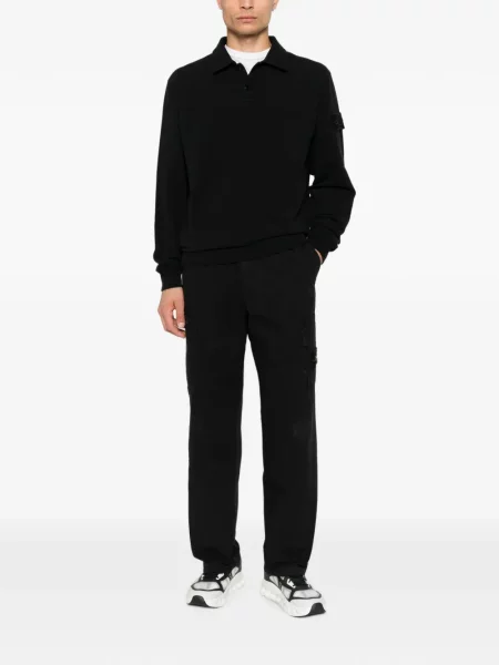 Μακρύς polo Stone Island πέτρες μαύρο