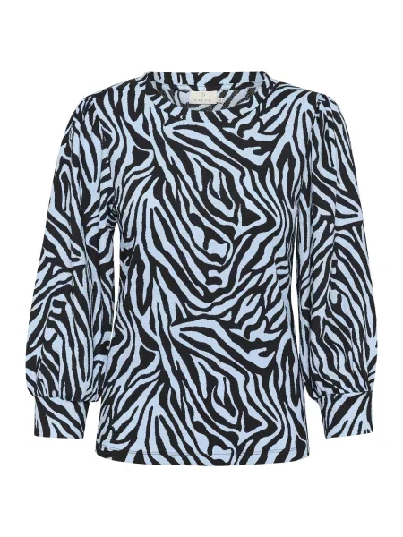 Kaffe Tricou Ivanna albastru pastel negru