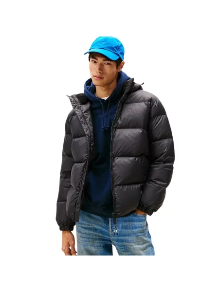 Kurtka puchowa o kroju regular fit z wyhaftowanym logo czarna