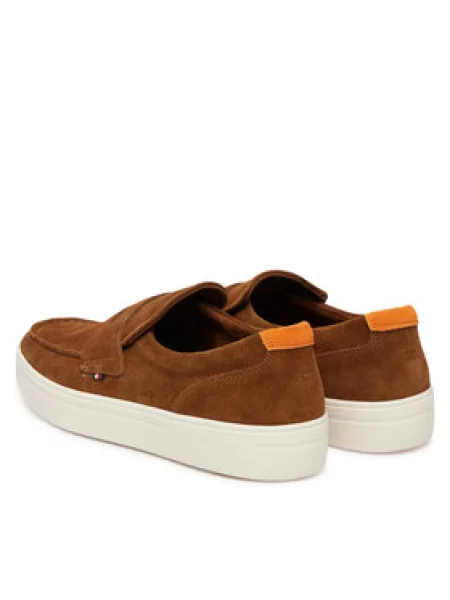 Cipele Tommy Hilfiger slip-on od brušene kože smeđa