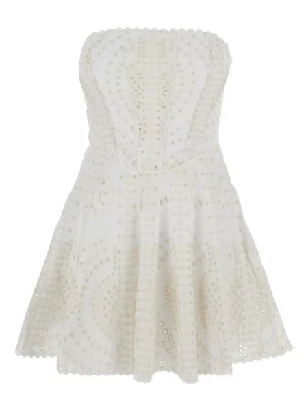 Oblekové šaty Charo Ruiz Ibiza bez ramínek bílé