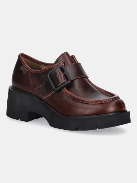 Шкіряні туфлі Camper Milah на платформі коричневий