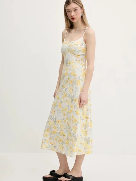 Hollister Co. Lanena obleka bela