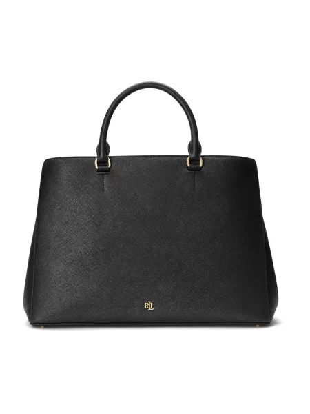 Kožená kabelka Lauren Ralph Lauren čierna