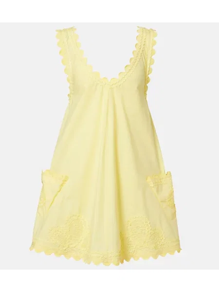 Haftowana sukienka Juliet Dunn popelinowa żółta