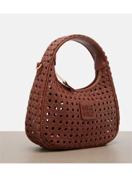 Top Miu Miu din piele maro