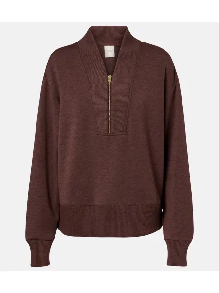 Hanorac Varley de jumătate de fermoar maro