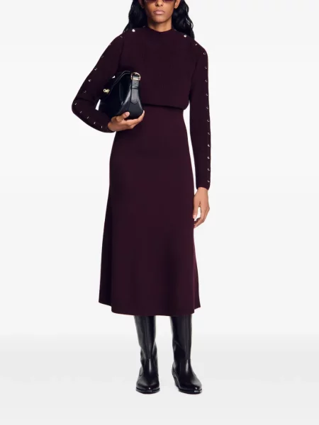 Rochie midi Sandro tricotate violet