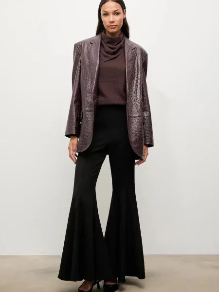 Шкіряний піджак Answear.LAB однобортний однотонна бордовий