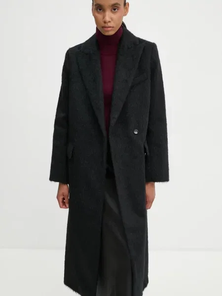 Day Birger et Mikkelsen płaszcz z domieszką wełny Franka Fuzzy Autumn czarny